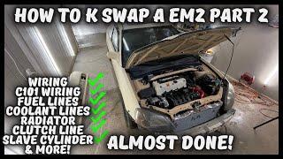 HOW TO K SWAP 01-05 EM2 PART 2  WIRING & MORE!