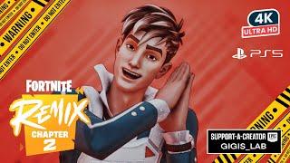 FORTNITE Chapter 2 REMIX NOLAN CHANCE Skin Showcase PS5 Gameplay Review 4K HDR