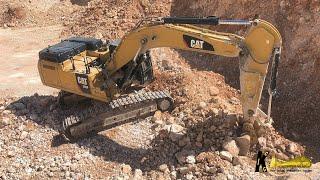 CATERPILLAR 352 ME EXCAVATOR CAB VIEW pt 4 #caterpillar #heavyequipment #excavator #digger #quarry