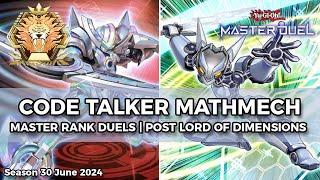 Code Talker Mathmech Deck Destroying The Meta Season 30 - Yu-Gi-Oh! Master Duel