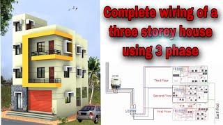 Complete wiring of a three storey house using 3 phase