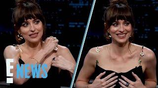Dakota Johnson's Dress "Fell Off" on 'Jimmy Kimmel Live,' and Talks Onscreen "D**k Pics" | E! News