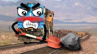 Accidente de Tren - Los Trenes Monstruosos Aplastan Los Coches en El Ferrocarril |Doodles en Español