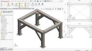 SolidWorks Weldments Basics Steel frame