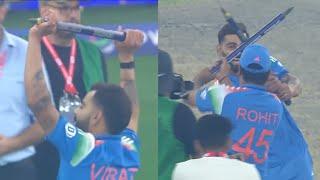 Virat Kohli & Rohit Sharma dance after winning Champions Trophy Final against New Zealand at Dubai