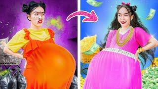 Ugly Pregnant Mom Extreme Makeover To Beautiful! - Funny Stories About Baby Doll Family