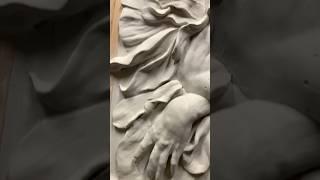 Bajo relieve con estuco decorativo #3dart #basrelief #drywallart #sculpturepainting #art