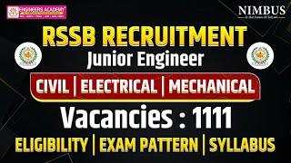 RSSB JE Vacancy 2024 Notification | RSMSSB JEn vacancy 2024 Out | Exam Date, Syllabus, Eligibility