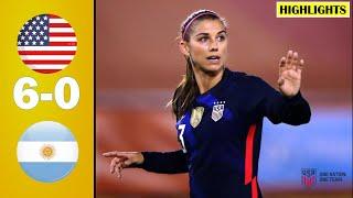 USA vs Argentina 6-0 All Goals & Extended Highlights | 2021 SheBelieves Cup