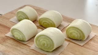 Pandan Swirl Steamed Bun 班兰双色馒头