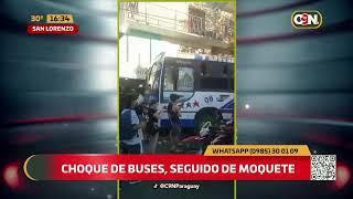 Choque de buses en San Lorenzo
