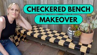 Checkered Bench Makeover | Trendy Furniture Flip