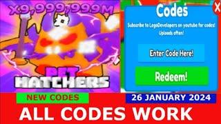 *ALL CODES WORK* [MEGA EVENT] Pet Hatchers ROBLOX | NEW CODES | JANUARY 26, 2024