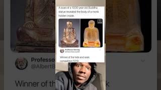 A scan of 1000 year old Buddha statue revealed the body of the hidden inside #meme#memes