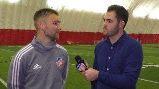 Caleb Stanko with Charlie Hatch Following Wednesday Training