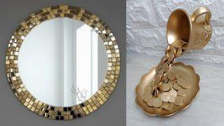 Cup Decor With Coins | DIY Mirror Decor  @ASHI Craft DIYS