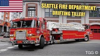 *Tiller Drift* [Seattle] Fire Department *NEW* Ladder 4 Responding