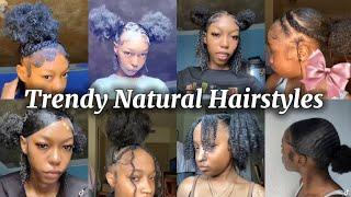 Trendy Natural Hairstyles For Baddies 🩷| Easy Natural Hairstyles | Type 4 Hairstyles🩷