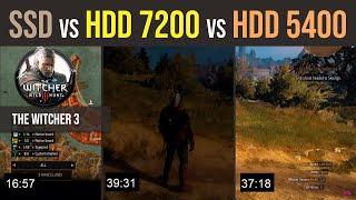 EVO 850 SSD vs HDD 1TB 7200 rpm vs HDD 1TB WD Red 5400 rpm The Witcher 3