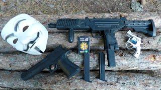 Modified Uzi Gun and Desert Eagle Gun - Capsule Detonator Revolver with Hacker Mask