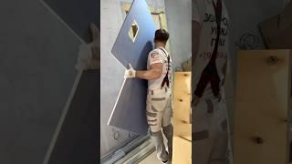 Подготовка санузла к облицовки крупного формата керамогранита #плиточникмосква #плитка #ремонт