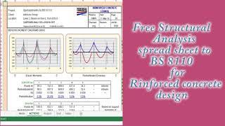 Free structural analysis spreadsheet to BS 8110 for reinforced concrete design