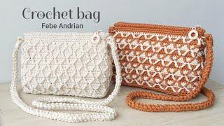 Crochet Bag 3D  Diamond Stitch  - Tas Rajut Cantik Motif Diamond