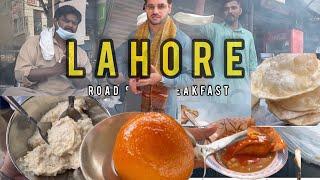 Pakistani street food breakfast in Lahore