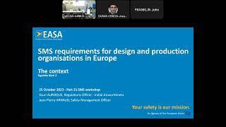 EASA Certification Conference 2023 Day 2 — SMS in Design and Manufacturing (edited)