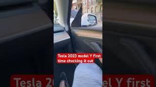 Tesla 2023 model Y first time test driving