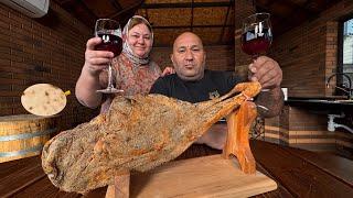 Tasting of a leg of mutton. In the style of jamon