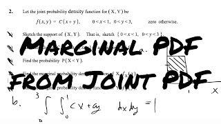 Marginal PDF from Joint PDF