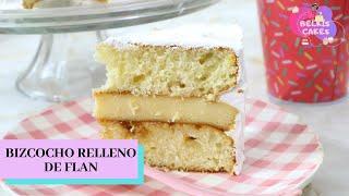 COMO HACER UN CAKE O BIZCOCHO RELLENO DE FLAN | BELKIS CAKES