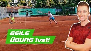 Tennis Netzangriff üben  Action ohne Ende mit dieser 1vs1 Tennisübung