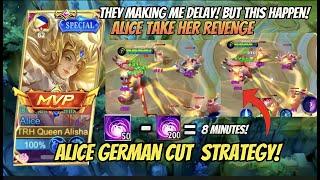 HOW TO SURVIVE DELAYING TACTICS | ALICE GERMAN CUT & FAST STACKS | TOP GLOBAL ALICE GAMEPLAY |MLBB