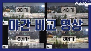 [WATCHCAM] 2메가,4메가, 6메가 8메가(UHD, 4K) 카메라 야간 비교 영상