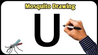Drawing Mosquito  From U | How to Draw Mosquito step by step | मच्छर का चित्र कैसे निकाले