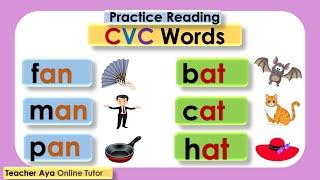 Practice Reading CVC Words ||  Learn how to read || Basic words /a/ sounds