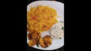 lunch | tomato rice | curd rice | potato fry | egg masala