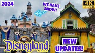 Snow on Sleeping Beauty Castle + Tiana's Walls are DOWN! | Disneyland Construction Walkthrough [4K]