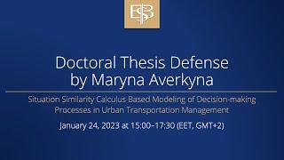 Doctoral Thesis Defense by Maryna Averkyna