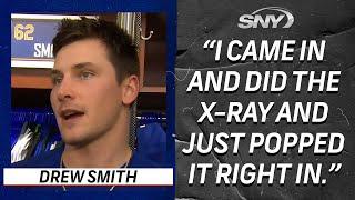 Drew Smith on how he's feeling after dislocating pinky finger trying to catch line drive | SNY