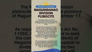 The Newest Province of the Philippines | Maguindanao Division Plebiscite #Maguindanao #philippines