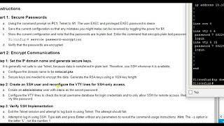 Packet Tracer 1.3.6 - Configure SSH