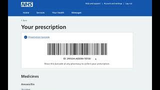 View your prescription barcode in the NHS account