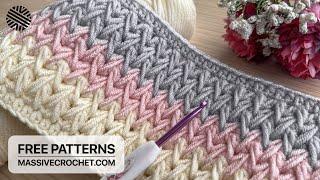 SUPER EASY Crochet Pattern for Beginners (ONE ROW REPEAT)! ️ Crochet Stitch for Baby Blanket & Bag