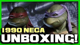 TMNT 1990 Neca Gamestop Figures UNBOXING! All 4 TURTLES!