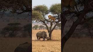 코뿔소 사냥에 실패한 사자의 최후!! #코뿔소 #사자 #사냥 Lion's Last Fail to Hunt for Rhino! #Rhinoceros #Lion #Hunt