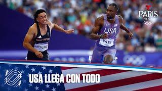 USA mete a todos sus atletas en la final de 100 m masculino | Juegos Olímpicos París 2024