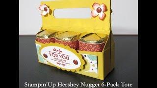 Stampin'Up Hershey Nugget 6 pack Tote with Botanical Gardens DSP